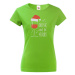 Dámské vianočné tričko s potlačou vína a nápisom Drink and be merry