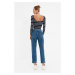 Trendyol Blue Belt Detailed High Waist Mom Jeans