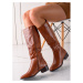 DIAMANTIQUE CLASSIC BROWN BOOTS MADE OF ECO LEATHER