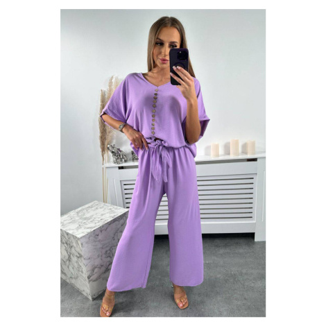 Set of blouses with trousers light purple