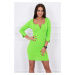 Dress with button-neck, green neon