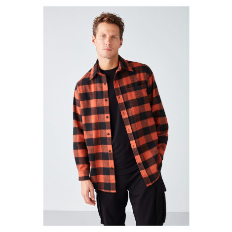 GRIMELANGE Cullen Men's Lumberjack Shirt Thick Textured Fleece Top And Soft Plaid Jacket Shir
