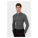 Trendyol Smoked Fitted Half Turtleneck Plain Knitwear Sweater