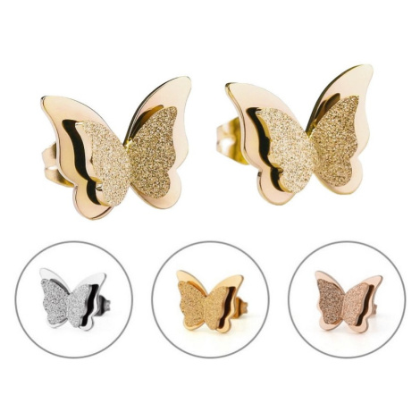 Náušnice - na puzetu z chirurgickej ocele Motýle