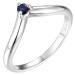 Brilio Silver Minimalistický strieborný prsteň so zafírom Precious Stone SR09001B 56 mm