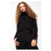 DEFACTO Women's Black Regular Fit Soft Texture Turtleneck Basic Plain Knitwear Sweater