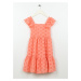 Koton Patterned Pink Girl's Calf-length Dress 3skg80008aw