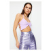 Trendyol Lilac Knitted Bustier with Shiny Stones