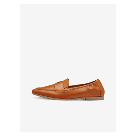 Women's orange leather loafers Tamaris - Women