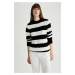 DEFACTO Relax Fit Striped Crew Neck Sweater