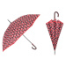 PERLETTI Automatický dáždnik TECHNOLOGY Fiori / červená, 21722