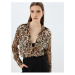 Koton Leopard Print Shirt Regular Fit Long Sleeve