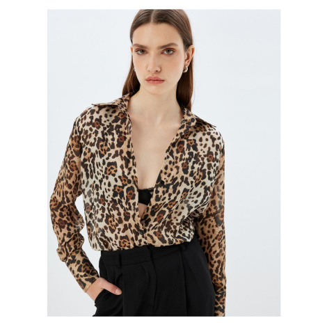 Koton Leopard Print Shirt Regular Fit Long Sleeve