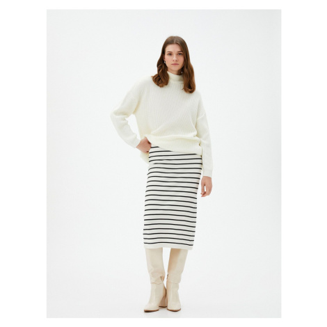 Koton Midi Knitwear Skirt Normal Waist