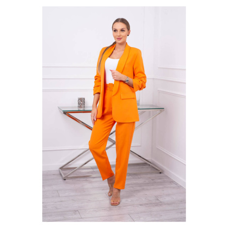 Elegant set of jacket and trousers orange color