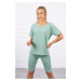 Set top+legíny tmavě mint UNI