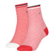 Tommy Hilfiger Ponožky - TH WOMEN SHORT SOCK 2P COLLEGIATE HONEYCOMB ružové