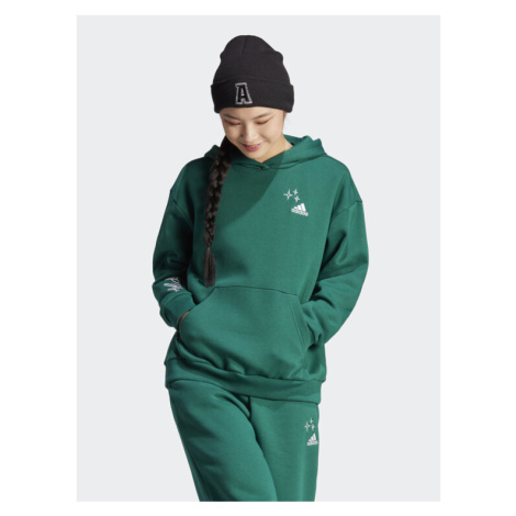 Adidas Mikina Scribble Embroidery IJ8738 Zelená Loose Fit