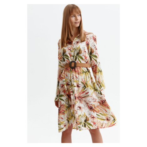 Béžové kvetované košelové šaty SSU3952 Top Secret
