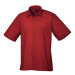 Premier Workwear Pánska košeľa s krátkym rukávom PR202 Burgundy -ca. Pantone 216