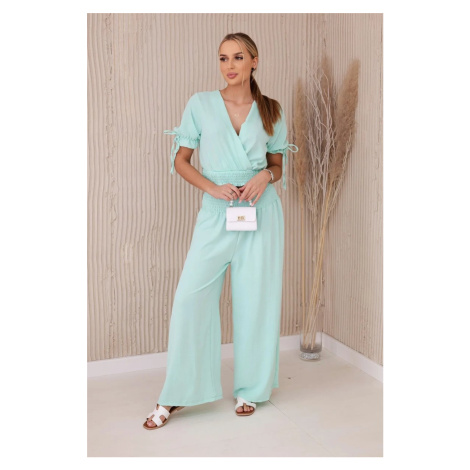 Women's set blouse + trousers - mint