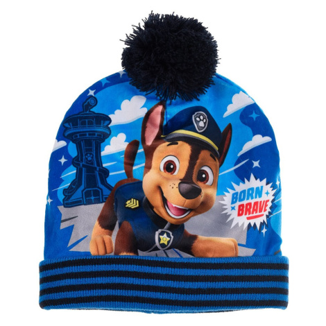 PAW PATROL MODRÁ ČIAPKA S TMAVÝM BRMBOLCOM