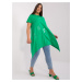 Green asymmetrical blouse plus size