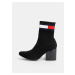 Black Women's Ankle Boots Tommy Hilfiger Flag Sock - Women