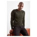 Trendyol Khaki Slim Slim Fit Crew Neck Gradient Knitwear Sweater