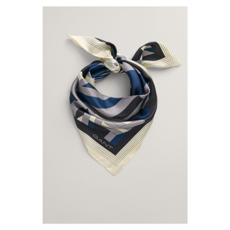 ŠÁL GANT LETTERS PRINT SILK SCARF DUSTY BLUE SEA