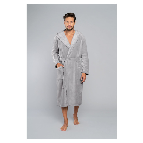 Long sleeve Mimas bathrobe - grey Italian Fashion