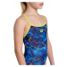 Arena daly swimsuit light drop back girls navy soft green/navy multi