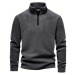 49143 Dewberry Half Zipper Stand Collar Mens Fleece-DARK GREY