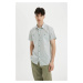 DEFACTO Slim Fit Cotton Striped Short Sleeve Shirt