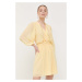 Šaty Patrizia Pepe žltá farba, mini, áčkový strih