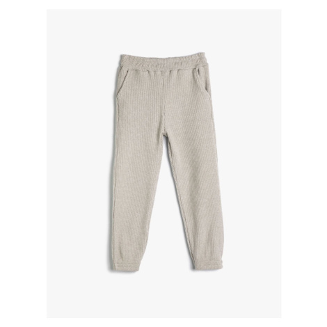 Koton Basic Jogger Sweatpants Textured Elastic Waist Pocket