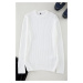 Trendyol White Casual Slim Slim Fit Crew Neck Striped Knitwear Sweater