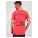 Červené pánske tričko s potlačou na chrbte Alife and Kickin