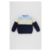 DEFACTO Baby Boy Crew Neck Color Block Sweater