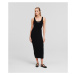 Šaty Karl Lagerfeld Sleeveless Rib Knit Dress Black