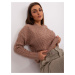 Dark beige women's sweater with braids