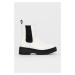 Kožené topánky Chelsea Levi's dámske, biela farba, na platforme