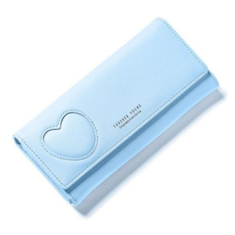 Dámska elegantná peňaženka so srdcom v modrej farbe