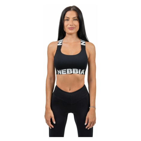 Nebbia Medium-Support Criss Cross Sports Bra Iconic Black Fitness bielizeň