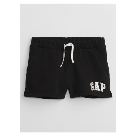 Čierne dievčenské šortky s logom GAP