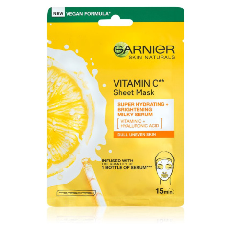 Garnier Skin Naturals Vitamin C plátenná maska s rozjasňujúcim a hydratačným účinkom s vitamínom