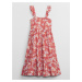 Tehlové dievčenské kvetované midi šaty GAP