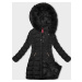 Čierna dámska zimná bunda s kapucňou (LHD-23013)