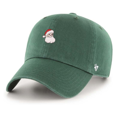 Bavlnená čiapka 47 brand zelená farba, s nášivkou