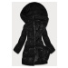 Čierna dámska zimná bunda s kapucňou (5M722-392)